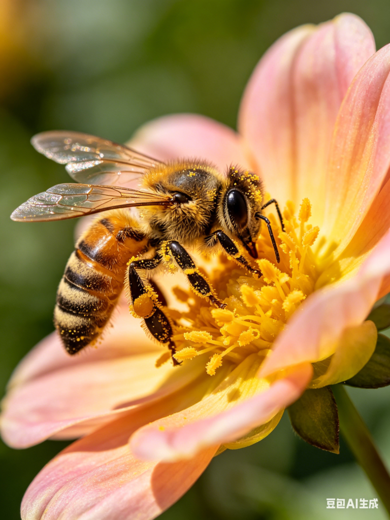 bee on flower close-up